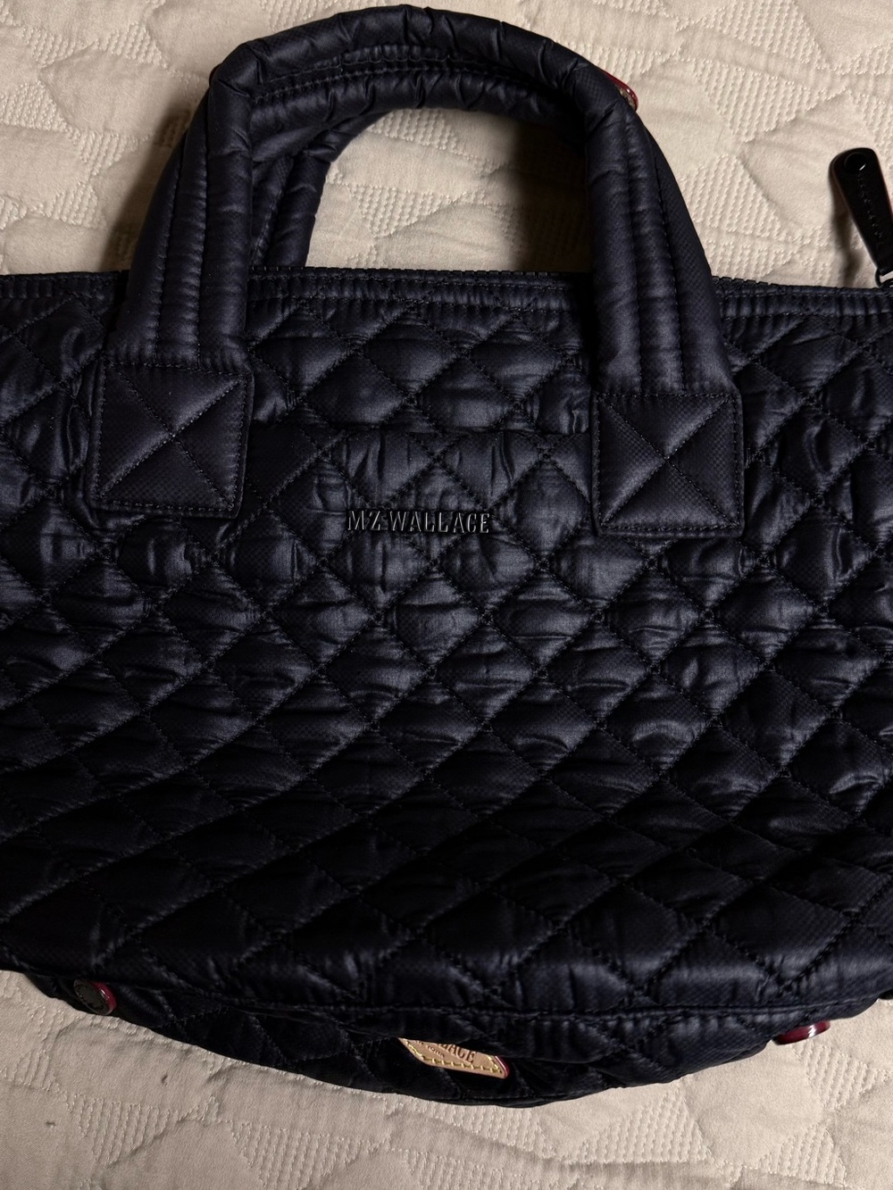 MZ Wallace Quilted Nylon Crossbody Tote in Black